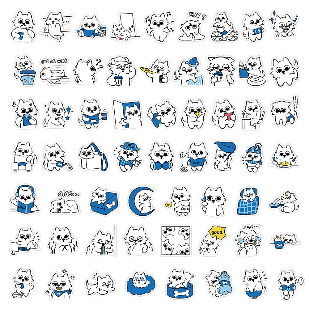 

60pcs Cute Cartoon Maltese Dog Sticker For Scrapbook Laptop Phone Stationery DIY Kawaii Stickers Decorate Scrapbooking Supplies