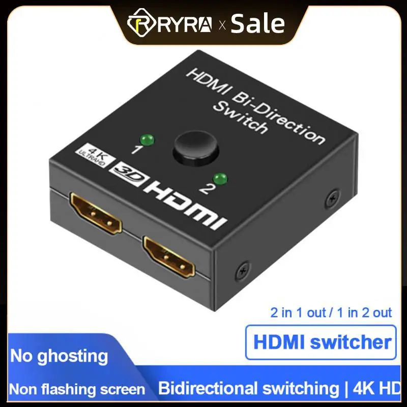 RARY HDMI-совместимый сплиттер 4K переключатель KVM двунаправленный 1x2/2x1 переключатель 2 в 1 выход для PS4/3 ТВ-приставки переключатель адаптер