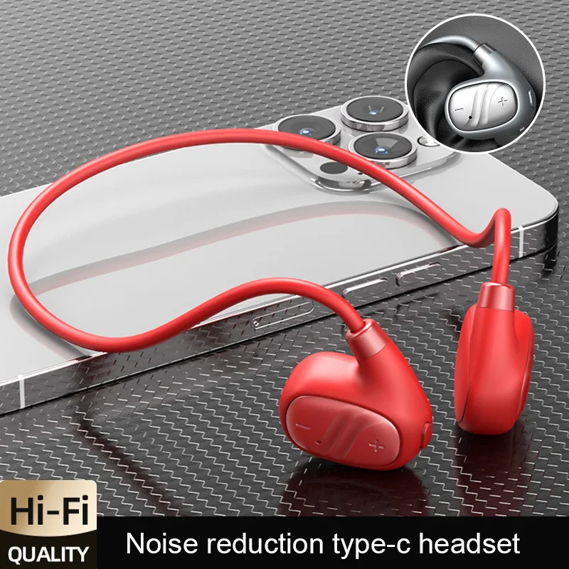 

Sports Headset Bluetooth Headphones Ear Hook Waterproof Earphones Wireless Stereo Air Bone Conduction Earbuds with Microphone