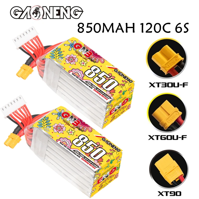 

GNB 6S 22.8V 850mAh Lipo Battery For FPV Racing Drone RC Models Multicopter Helicopter Parts 120C/240C 22.8V Battery