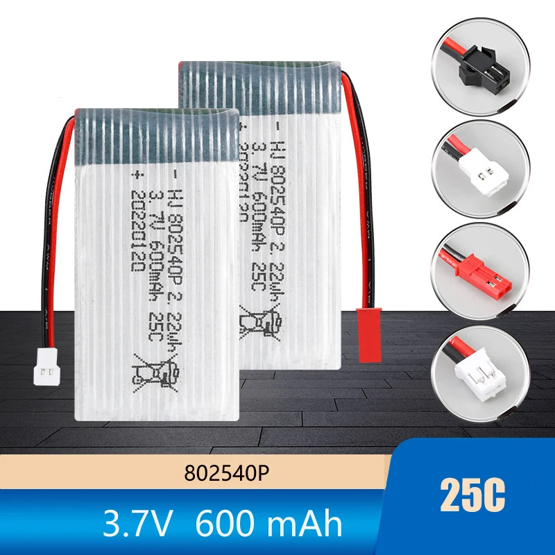 3.7V 600mAh Li-ion Rechargeable Battery for Unmanned Aerial Vehicle (UAV) X5C Aircraft Accessory 802540P Remote Control Battery