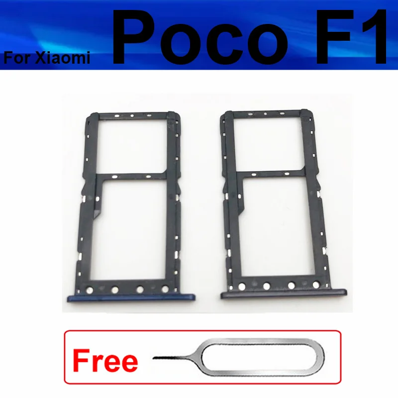 Фото Держатель лотка для SIM-карты для Xiaomi Mi Pocophone Poco F1 Micro SIM SD Держатель слота для карты Адаптер Разъем Ремонт Запасные части Poco F1 №1