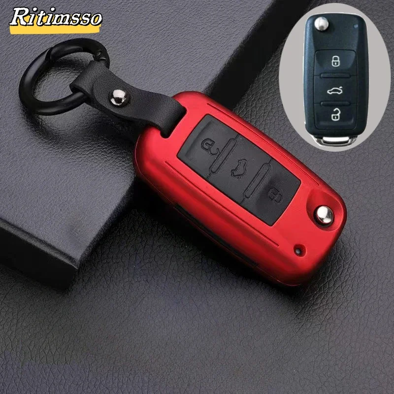 Матовый складной Автомобильный ключ из углеродного волокна, модель чехол для VW Volkswagen Polo Tiguan Bora Passat Golf 6 Lavida Scirocco, аксессуары с 3 кнопками