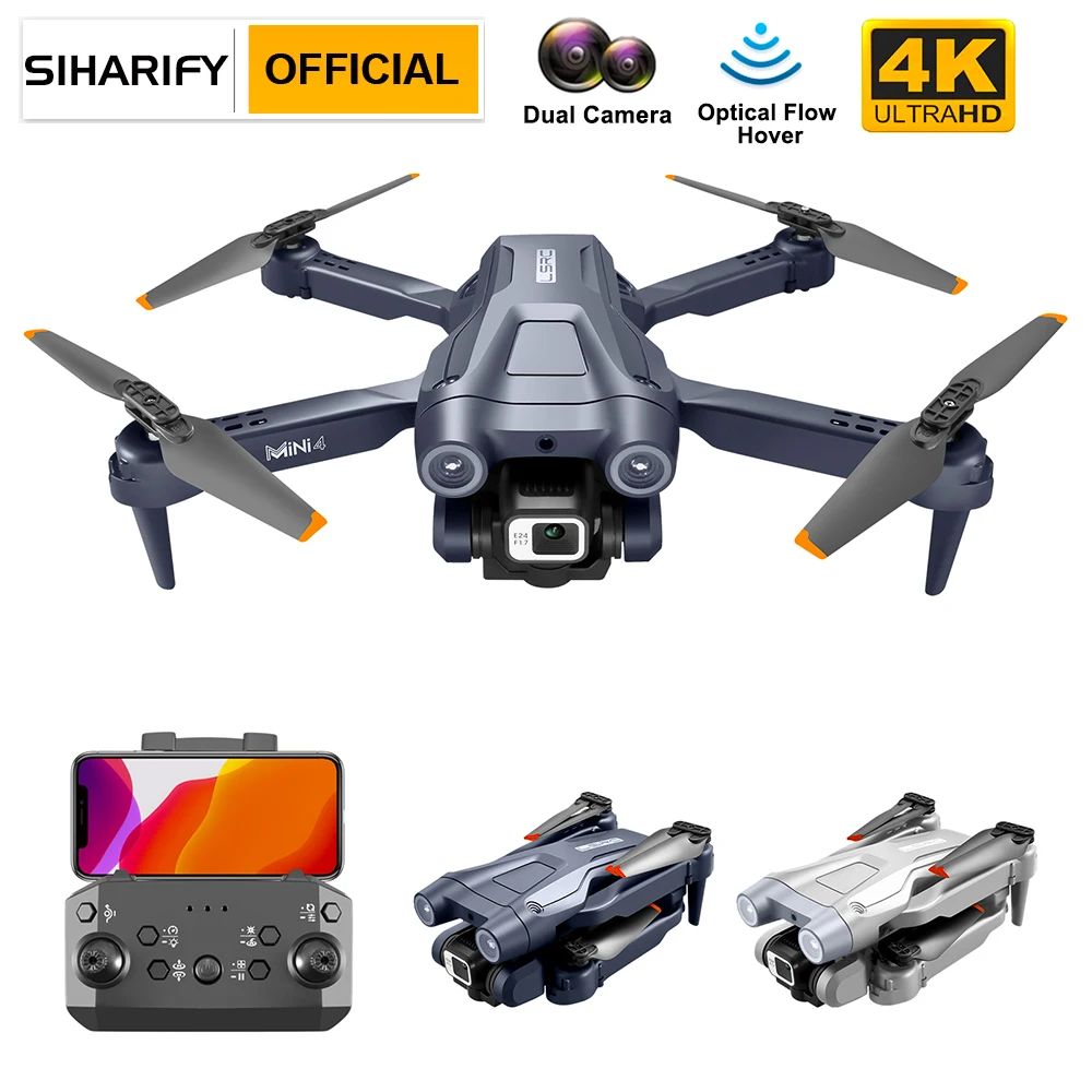 SIHARIFY HD 4K Pro Aerial Photography RC Drone Induction Obstacle Avoidance 4K Dual Camera Optical Flow Hover RC Quadcopter Toys