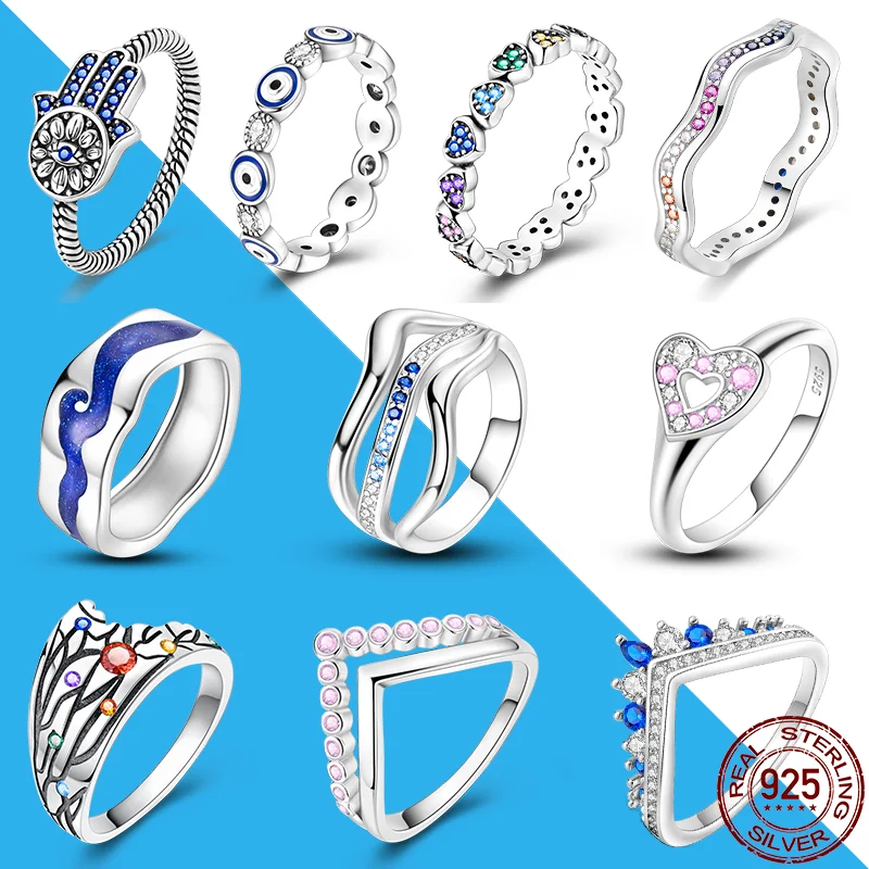 Женское кольцо из серебра 925 пробы с фианитами