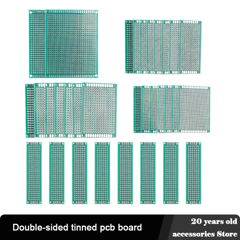 

Double-sided pcb Printed circuit board 7x9 6x8 5x7 4x6 3x7 2x8cm Standard hole distance 2.54mm DIY Soldering boards Board repair