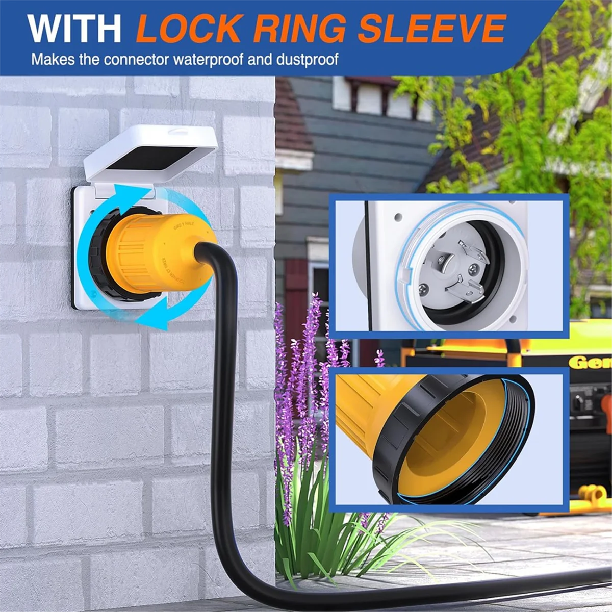 Штепсельная розетка 30 А RV комплект питания с защитой шнура загрузки 125 в