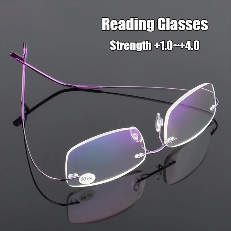 

Women Reading Glasses Men HD Anti Fatigue Hyperopia Glasses Ultralight Titanium Flexible Leg Eyewear +1.0 +1.5 +2.0 +2.5 To +4.0
