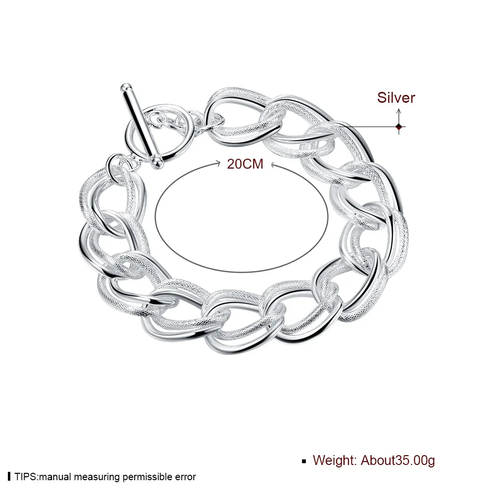 Женский и мужской браслет из серебра 925 пробы с двойным плетением | Украшения