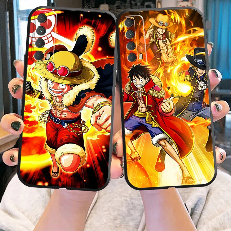 

One Piece Anime Phone Case For Huawei Honor 10 V10 10i 10 Lite 20 V20 20i 20 Lite 30S 30 Lite Pro Liquid Silicon Black Back
