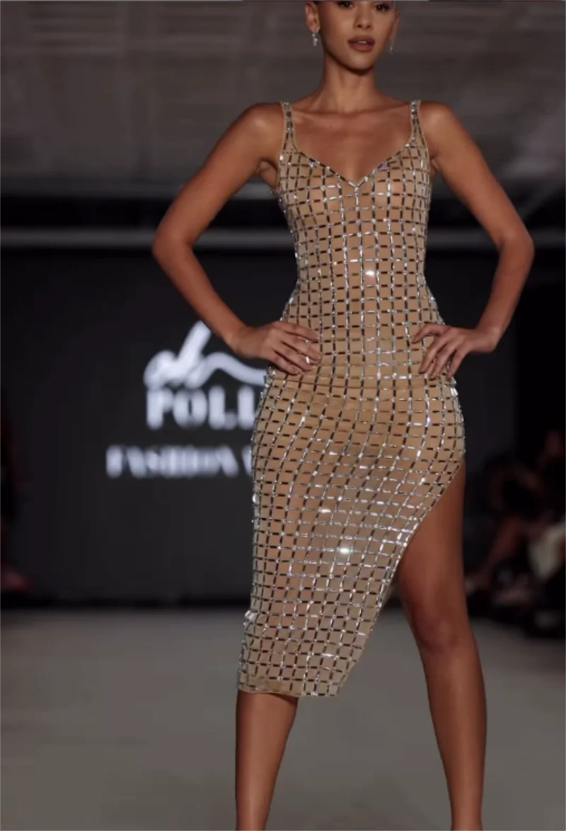 Женское сексуальное мини-бретелька с открытой спиной и кристаллами бриллиантами