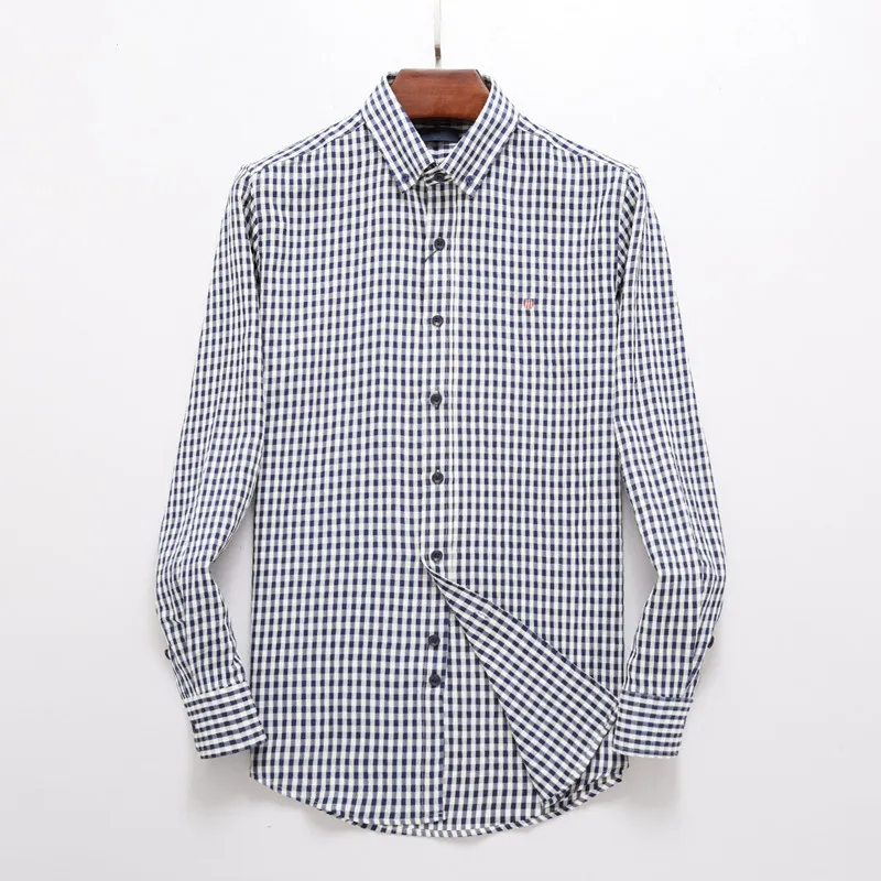 

Homme Gan05 High Quality 100%Cotton Camisa Masculina Men Long Sleeve Dress Shirts Fashion Hombre Chemises