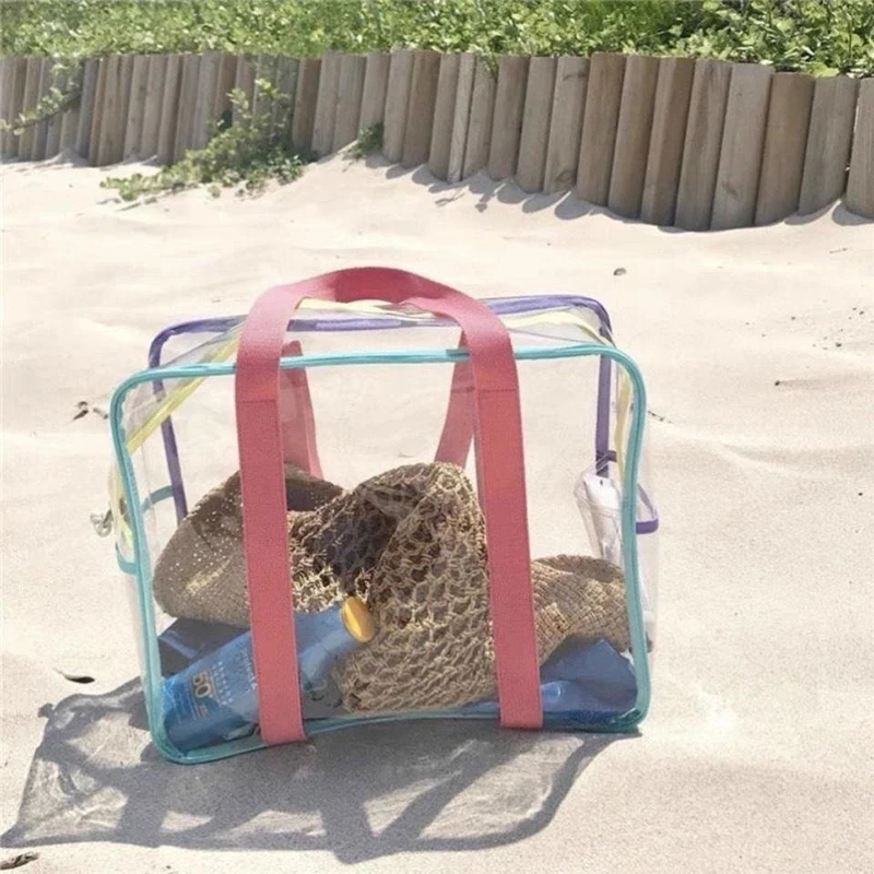 

Прозрачная Водонепроницаемая пляжная сумка из ПВХ, большая вместимость