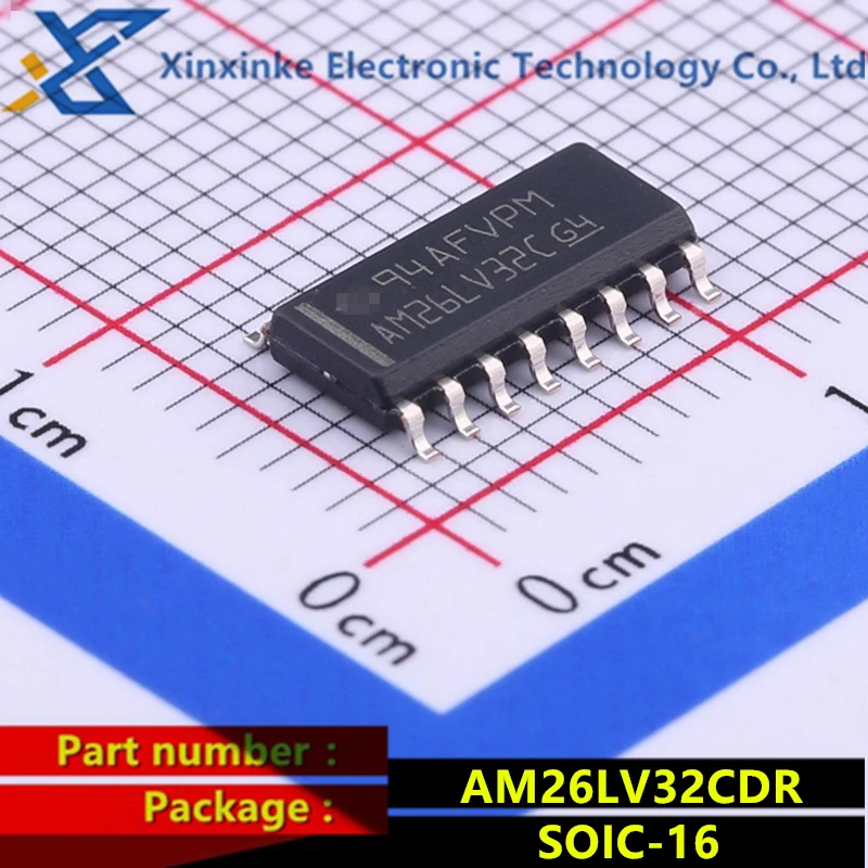 

AM26LV32CDR SOIC-16 AM26LV32C RS-422 Interface integrated circuit Low voltage high speed four channel differential line receiver