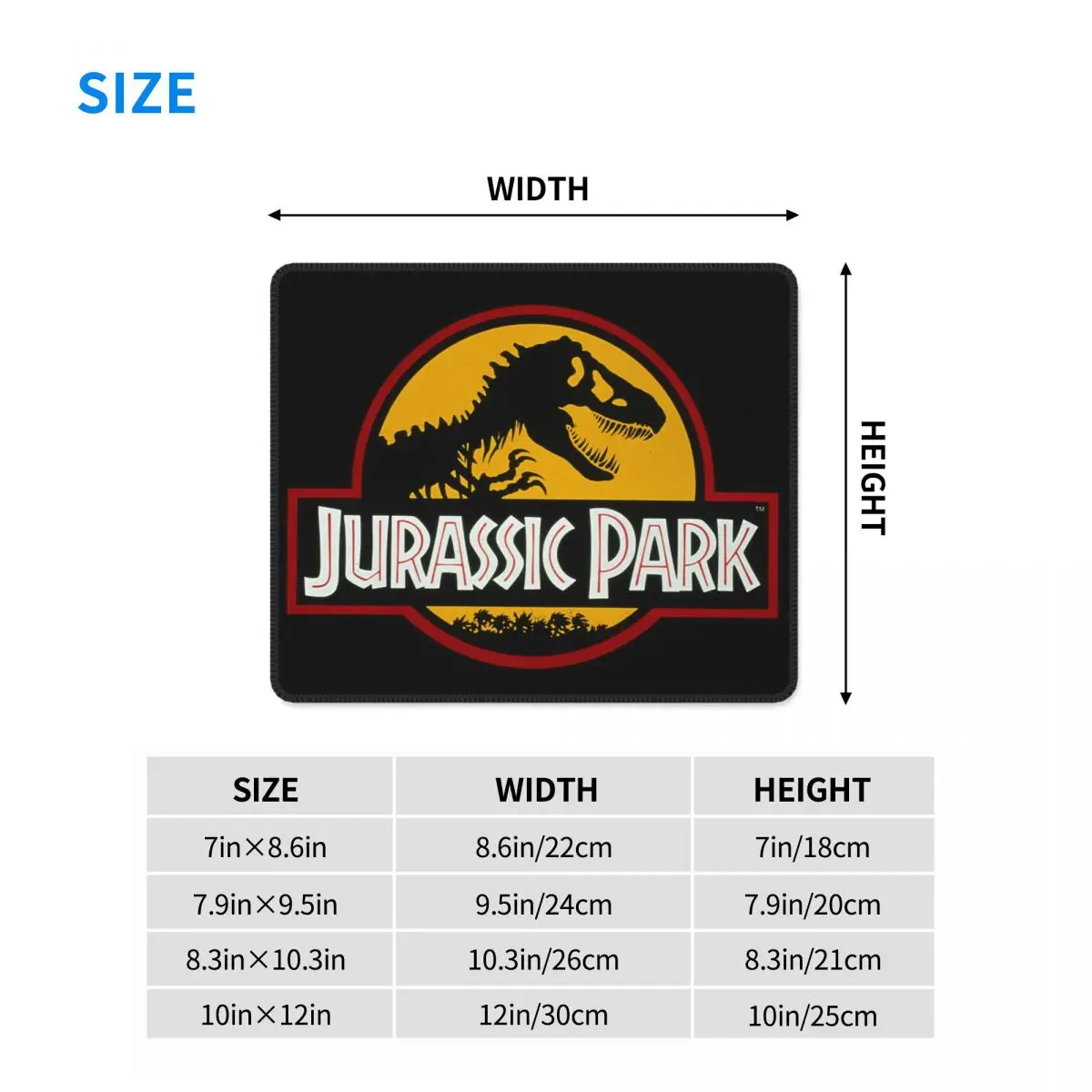 Jurassic Park Ancient Animal Computer Mouse Pads Soft Mousepad with Stitched Edges Rubber Giant Dinsaur Mouse Mat for Gaming images - 6