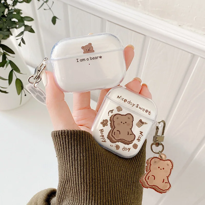 

Lovely Bear Cover For Airpods 1 2 3 Earphone Coque Soft Fundas Case Earpods For Apple Airpod 3 Pro 2nd Box Bag With Keychain