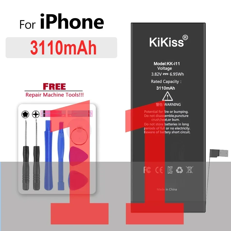 Аккумулятор большой емкости для iPhone 3G 3GS 5 6 6S 5S 6P 6SP SE 7 8 Plus X XR XS 11 Pro Max Bateria