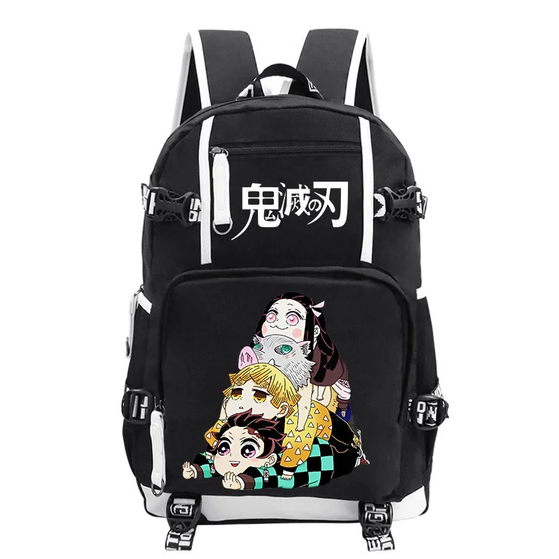 

Demon Slayer Anime School Bag Casual Children's Backpack Outdoor Travel Bag Kamado Nezuko Printed Bag Cartoon Bag