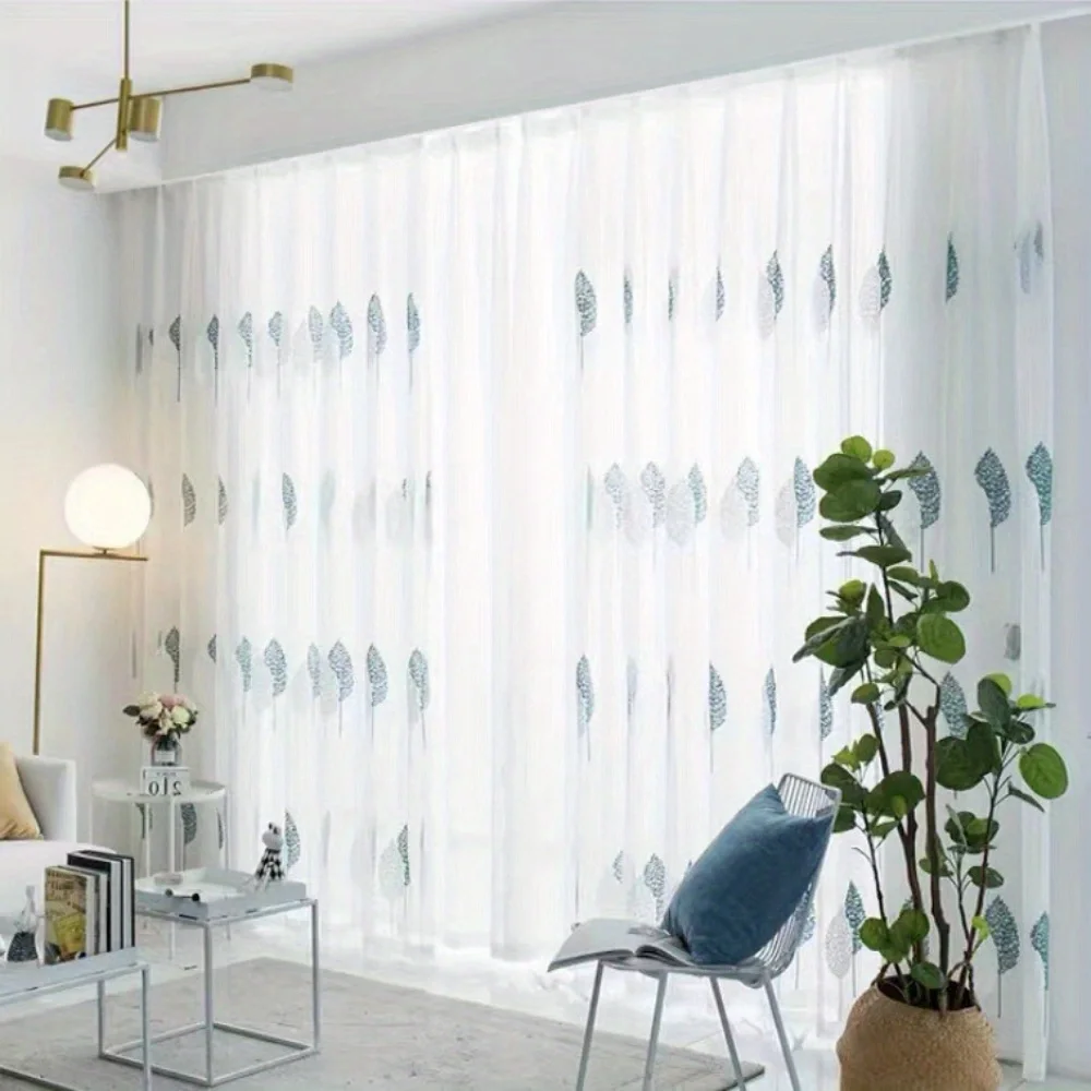 Вышитая занавеска в скандинавском стиле с простым современным дизайном и