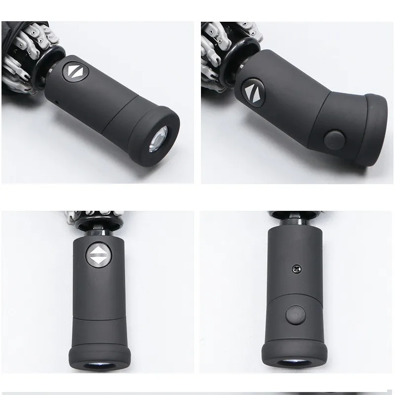 Автоматический зонтик с вращающейся светодиодной головкой, трехсложный перевернутый зонтик с 10 ребрами, устойчивый к ветру, для путешествий.