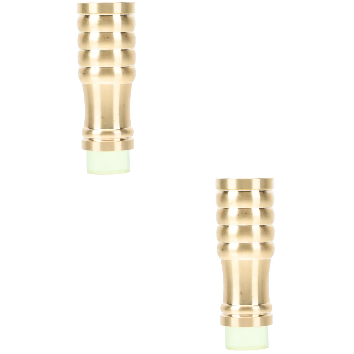 

2 Pack Crutch Foot Pads Brass Cane Tips Protector Old Man Rubber Metal Cover Walking