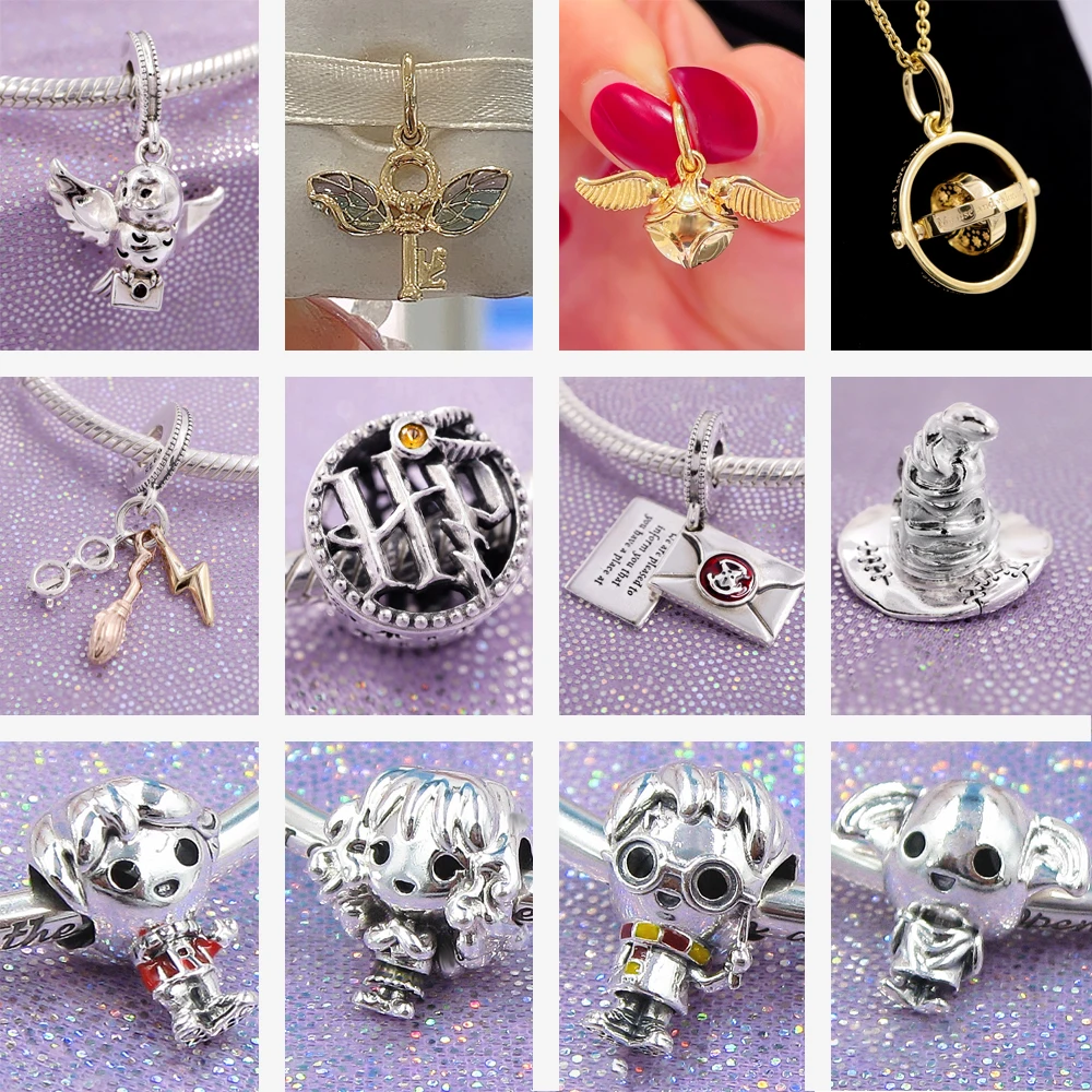 

925 Sterling Silver Green Series Flower Magic Train Pendant DIY fine beads Fit Original Pandora Charms Bracelet Women Jewelry