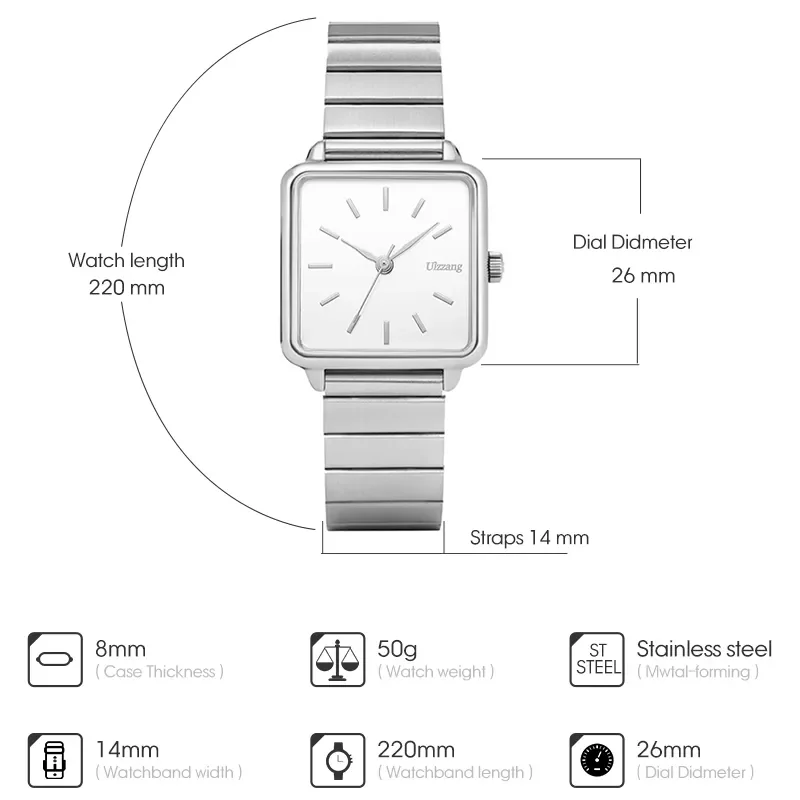 Silver Women Watches Ulzzang Brand Exquisite Stainless Steel Ladies Wristwatches Fashion Minimalist Female Quartz Clock