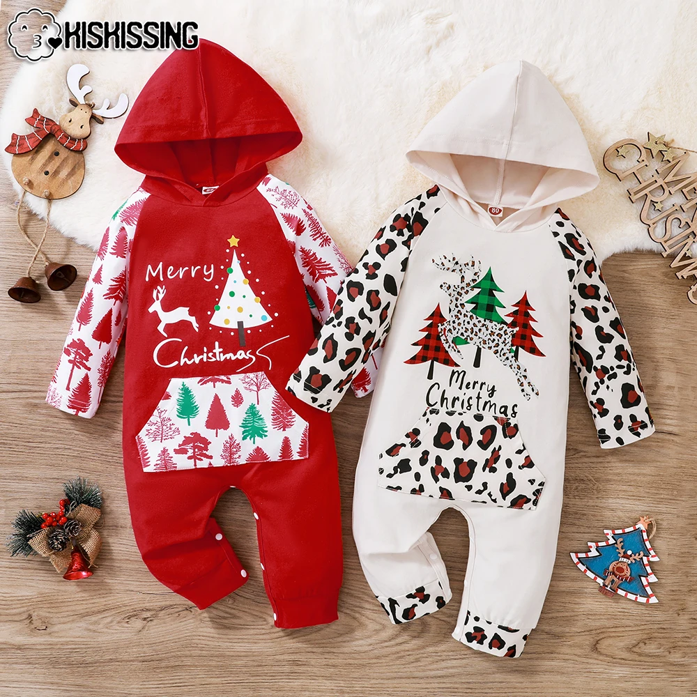 

KISKISSING Baby Bodysuit Christmas Autumn Clothes Infant Jumpsuit Long Sleeve Party Playsuit Holiday Newborn Boys Girls Rompers