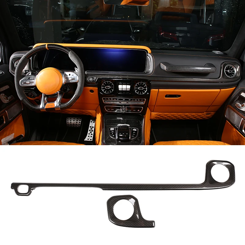 Merkezi konsol Dashboard Trim şeritler ABS araba AC hava çıkış kapağı trimler karbon Fiber tarzı mercedes-benz G sınıf W463 2019-21