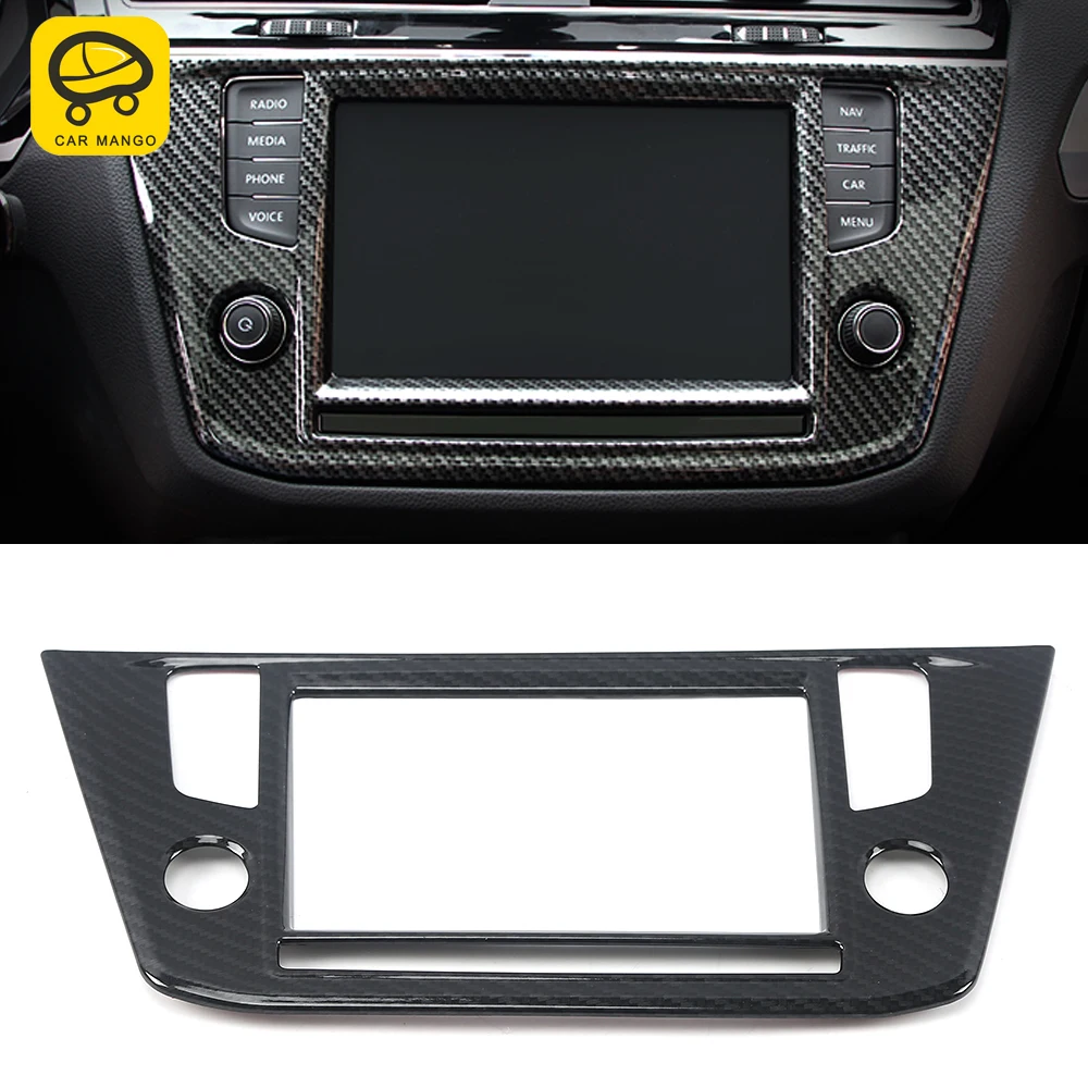 

Автомобильные аксессуары для Фольксваген Tiguan MK2 2017-2021, панель GPS-навигации, рамка, отделка, наклейка, крышка, АБС-карбон, внутренний Декор