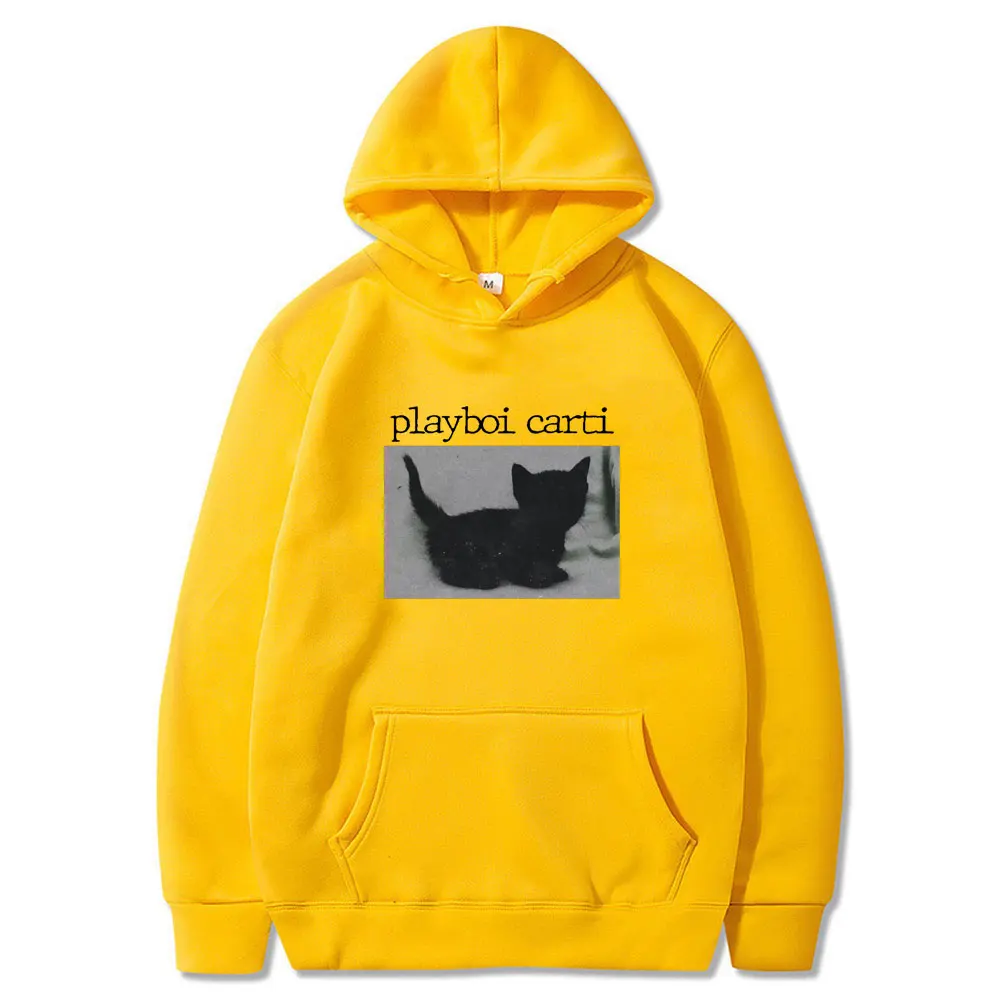 

Playboi Carti Oversized Hip Hop Hoodie Cute Cat Print Hoodies Harajuku Sweatshirt Regular Mens Tops Quality Men 2pac Streetwear