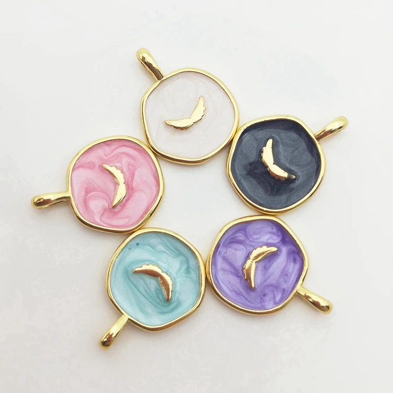 

Подвеска в виде крыльев Ангела в виде капли, цветные Подвески ярких цветов, позолоченные металлические романтические Винтажные Украшения д...