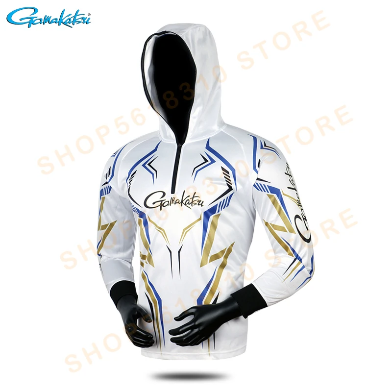 

Gamakatsu Fishing Clothing Long Sleeve Summer Quick-Drying Clothes Breathable Anti-UV Sun Protection TShirt Hooded Fishing