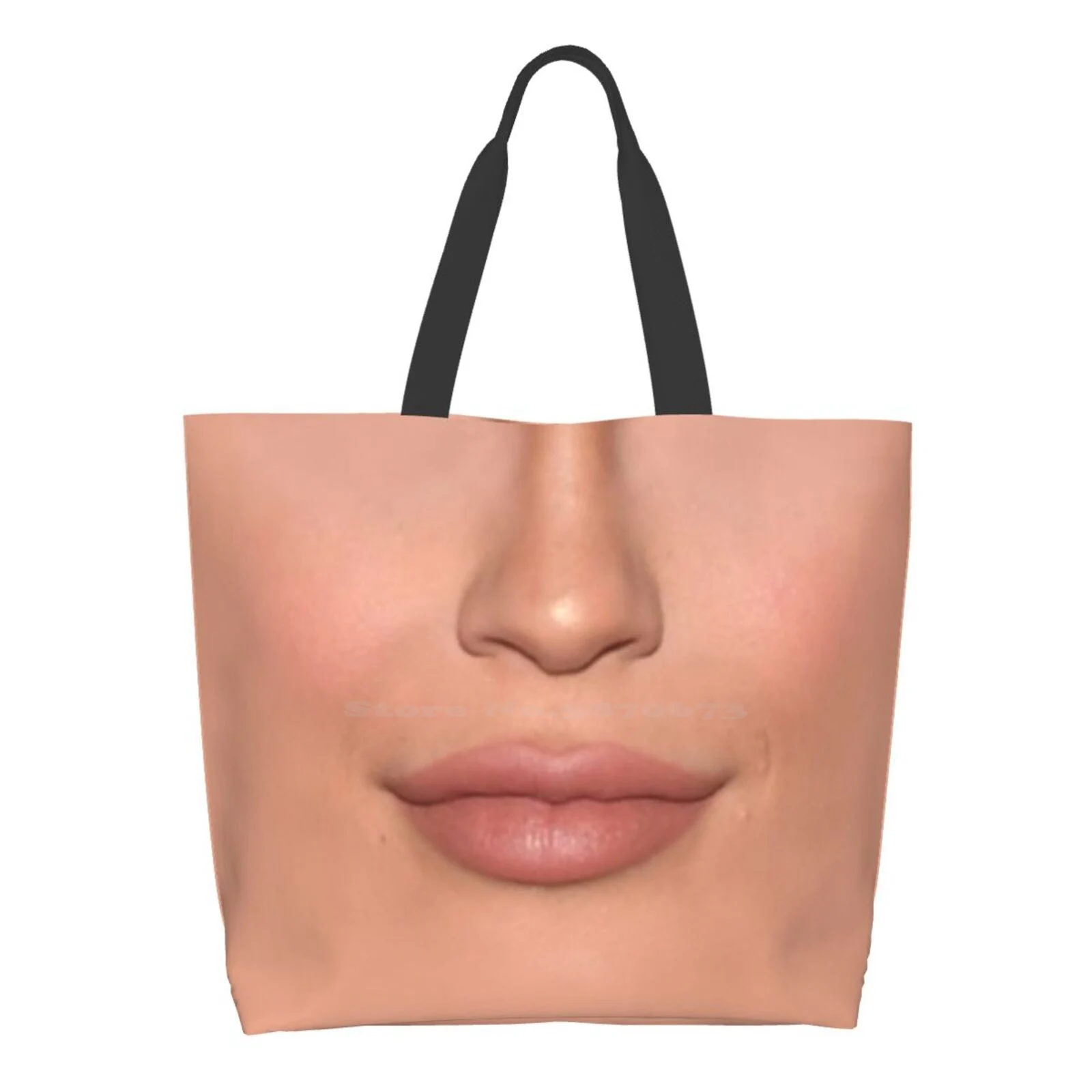 

Lips Mask Printed Casual Tote Large Capacity Female Handbags Kardashian Kardashians Facemask Face Lips Lip Injection