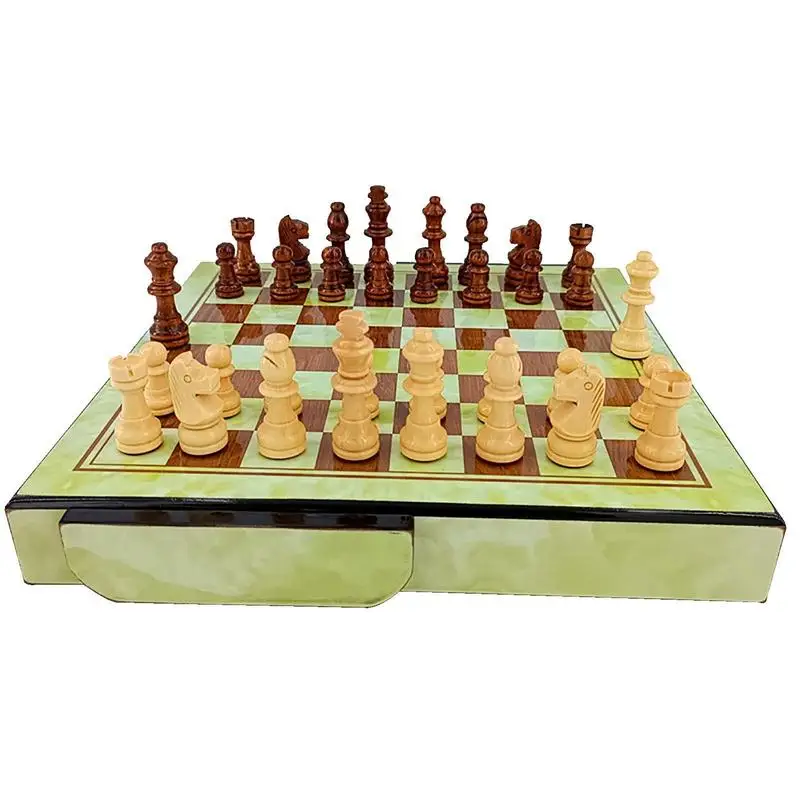 

Kids Solid Wood Chess Drawer-style Birch Chess Set Game-Specific Creative Wooden Pieces Portable Drawer Style For Boys Girls