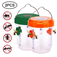 2pcs or 1pcs solar bee catcher drosophila outdoor insect traps safe non toxic reusable mosquito fruit fly hornet flycatcher