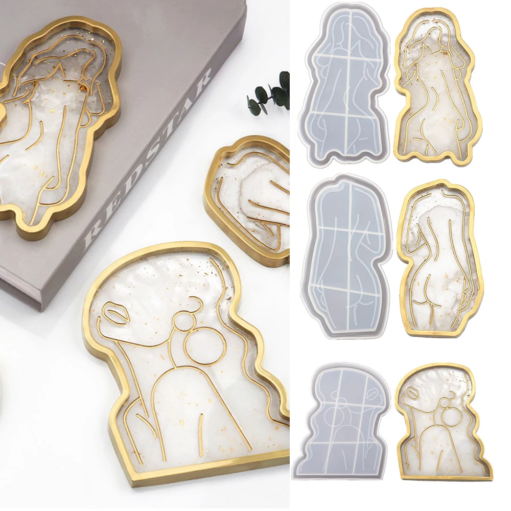 

Handmade Pendant Agate Jewelry Making Mould Epoxy Women Body Cup Coaster Mold Candle Holder mould Silicone