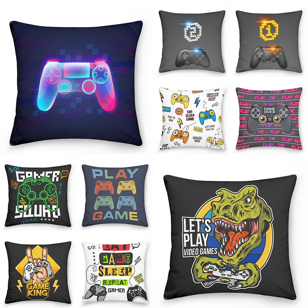 

Game Cushion Cover 45x45cm Pillowcase Gamer Pillow Case Game Room Decor Sofa Throw Pillows Room Pillow Cover Decorative