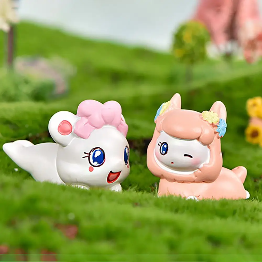 

Cartoon Cute Kid's Gifts Crystal Ball Accessories DIY Resin Animal Figurine Alpaca Model Cake Ornament Crafts