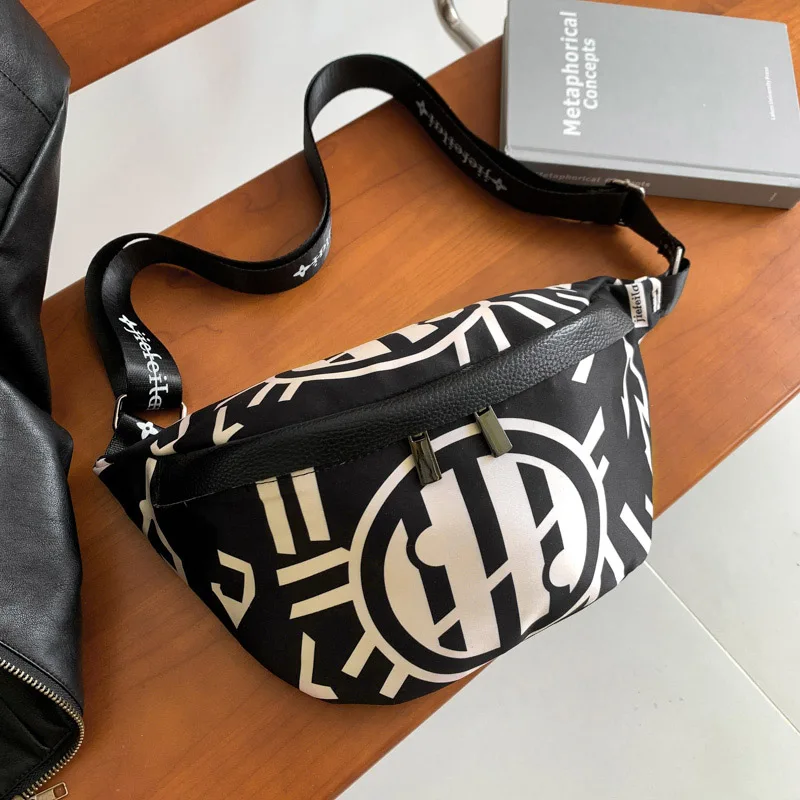 

Waterproof Oxford cloth Women Waist Bag Geometric pattern Fanny Pack Fashion Shoulder Crossbody Chest Bag Banana Pack Waist Pack