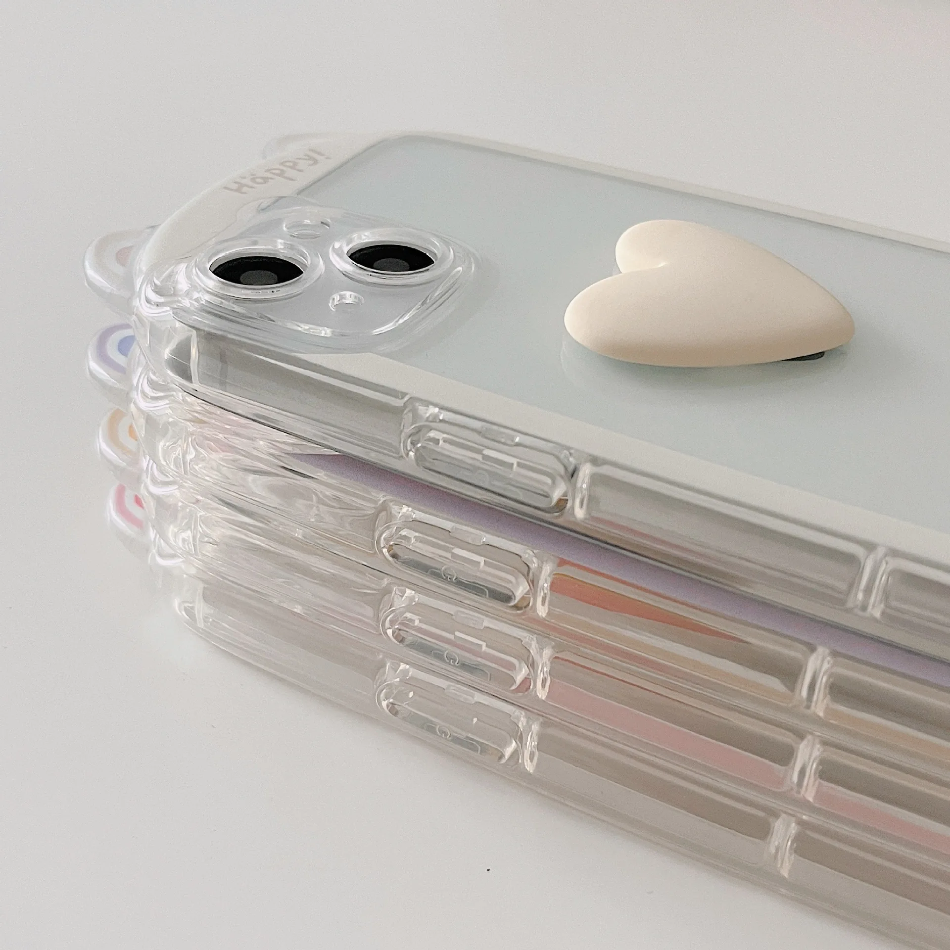 Контрастный цвет трехмерный Любовь Прозрачный милый кот ухо модный