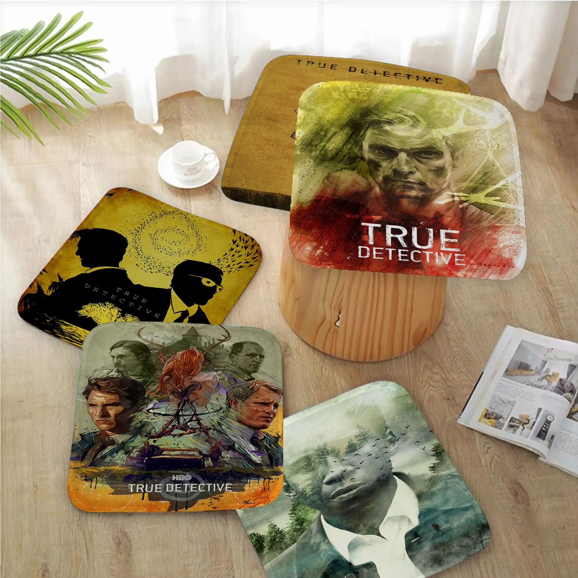 

True Detective Simplicity Multi-Color Stool Pad Patio Home Kitchen Office Chair Seat Cushion Pads Sofa Seat 40x40cm Sofa Cushion