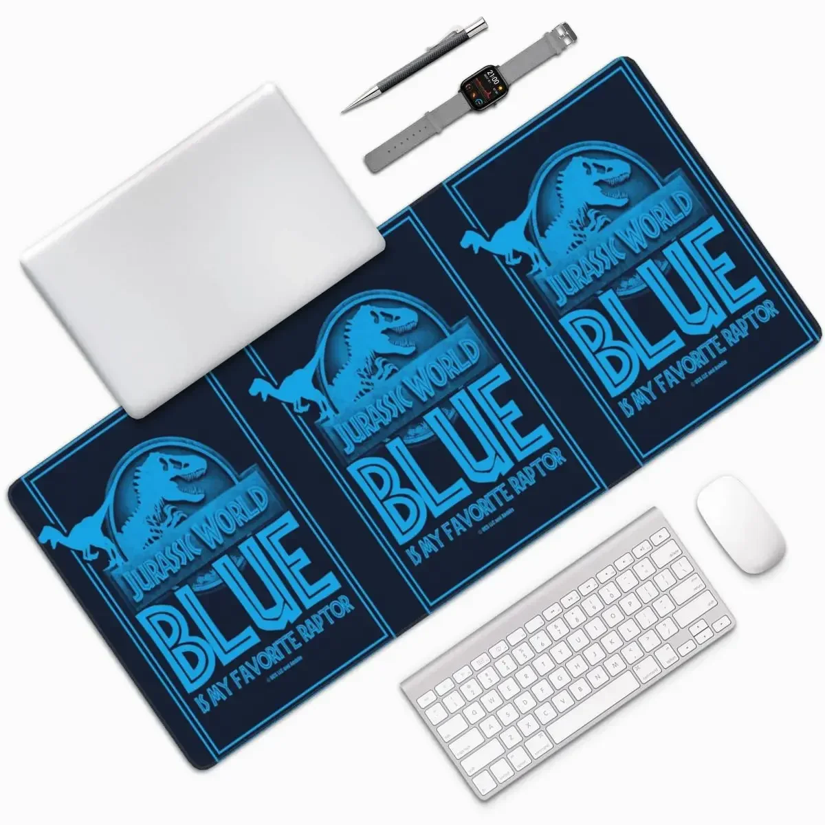 Фото Мир Юрского периода - Blue Is My Favorite Raptor Большой коврик для мыши Компьютерная клавиатура Коврик для мыши Игровой ПК Ноутбук Настольный коврик Настольные коврики №1