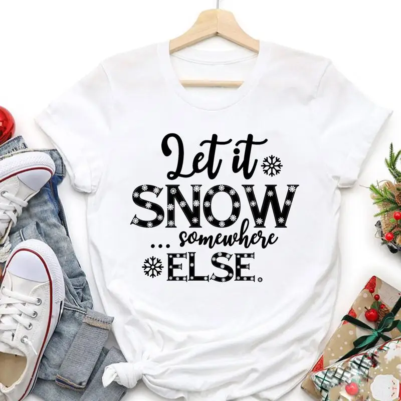 

Женская футболка с изображением снежинки на новый год, 2022