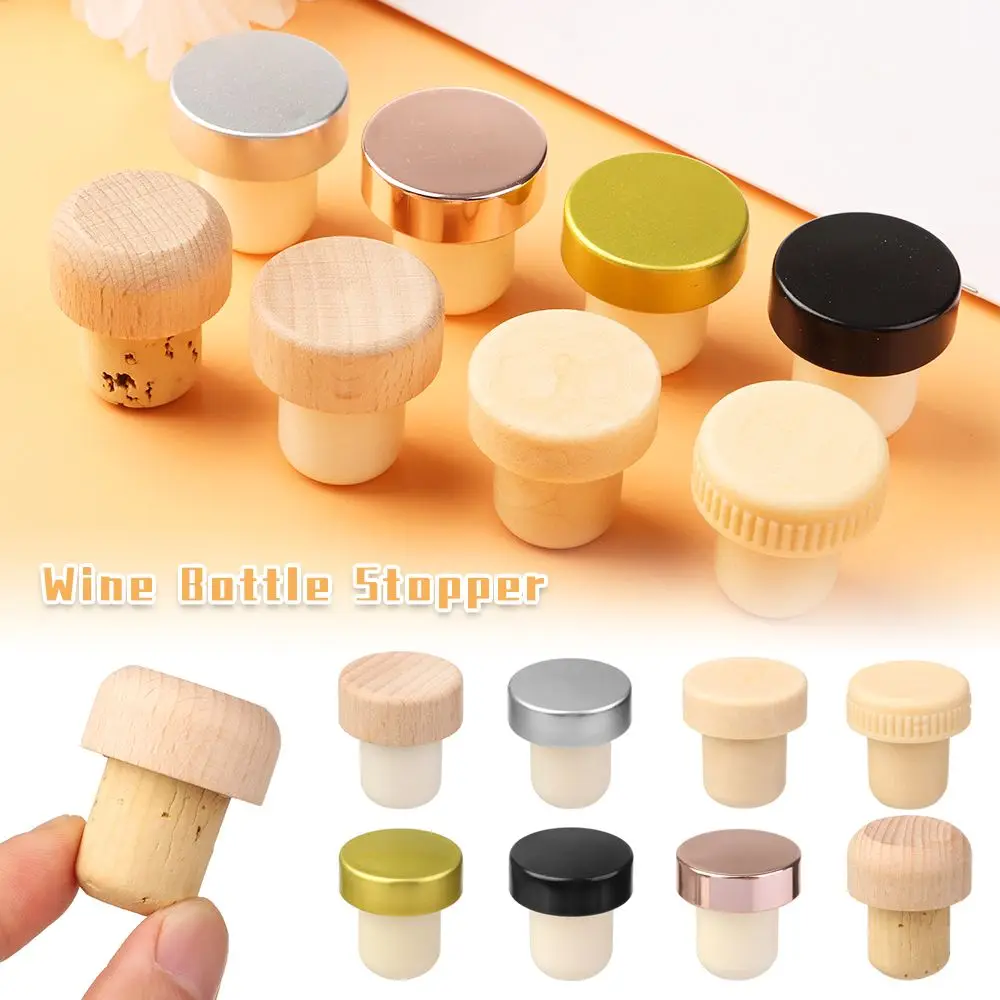 

1 Pcs Wine Stopper Champagne Rubber Bottle Cap Cover Kitchen Bar Supplies T-shape Bottle Sealing Plug Bar Tool Beer Soda Cork