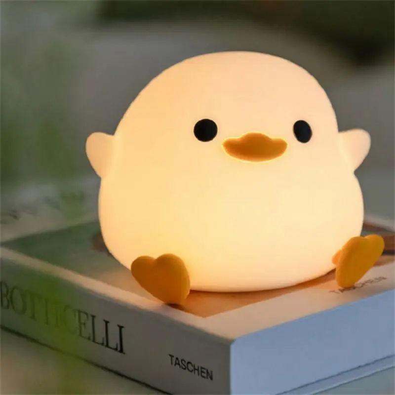 

Ночник с симпатичной уткой, мультяшный силиконовый Usb Перезаряжаемый, фотографический датчик сна, прикроватная тумбочка с таймером для спальни, детский подарок