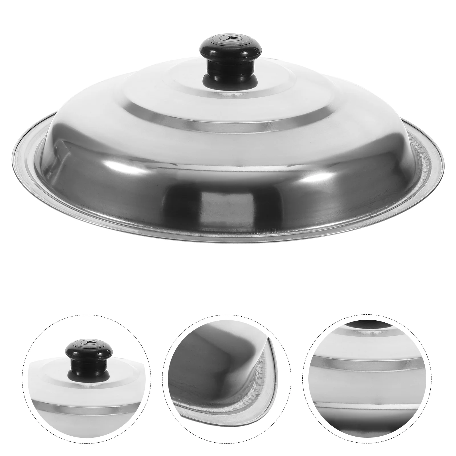

Lid Pan Pot Cover Replacement Frying Cooking Bakeware Metal Protector Steam Griddle Steel Covers Stainless Pots Universal Lids