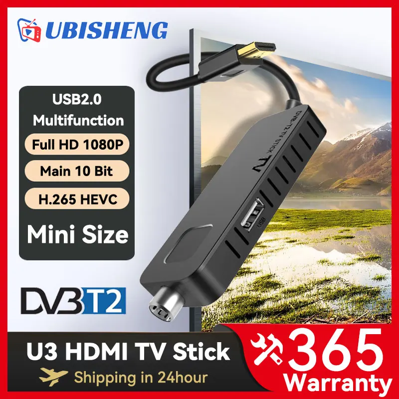 UBISHENG U3mini HDMI TV Stick DVB-T2 декодер HD 1080P ТВ приставка USB 2 0 DVB T2 цифровой наземный