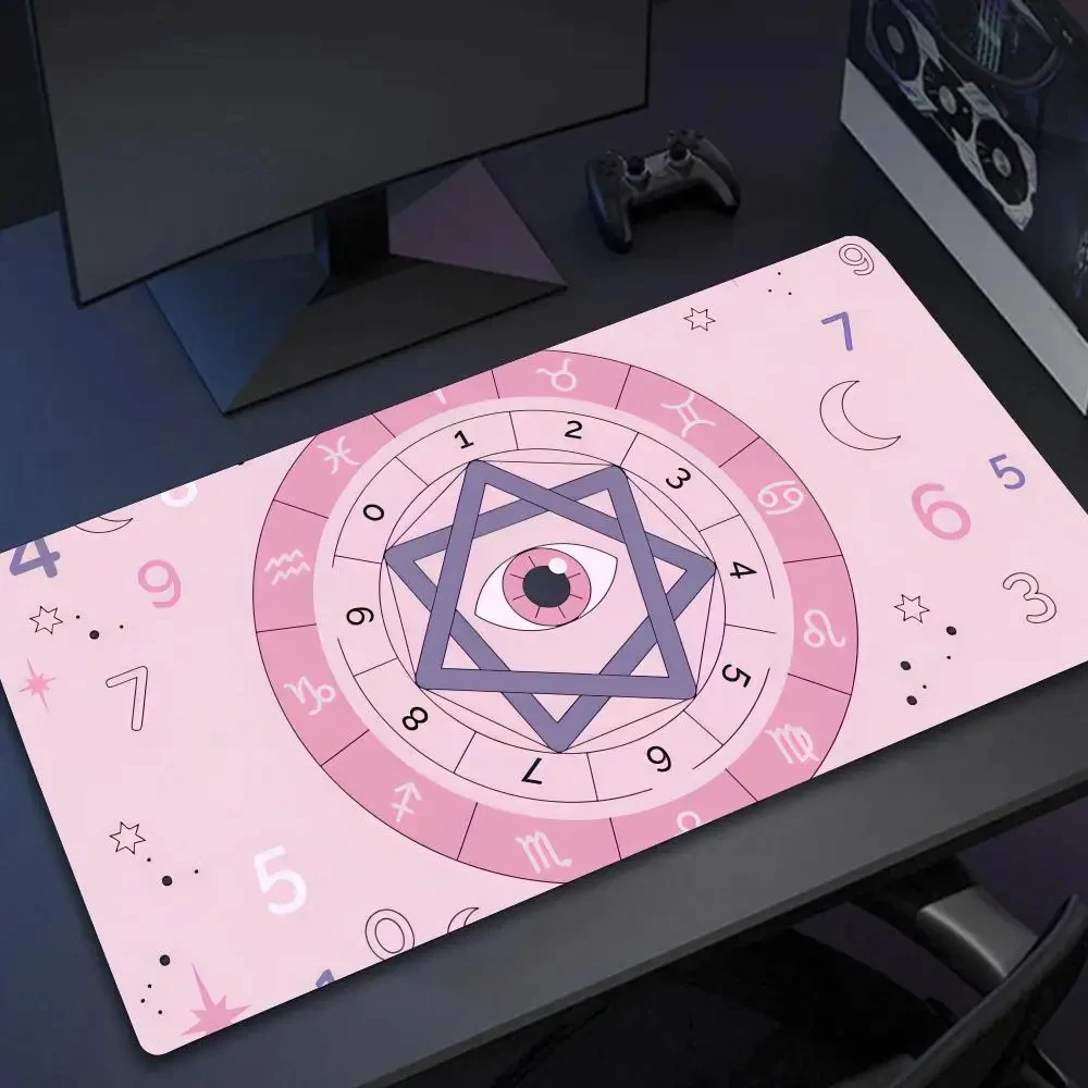 Розовый симпатичный коврик для алтаря в готическом стиле с ведьмой Таро