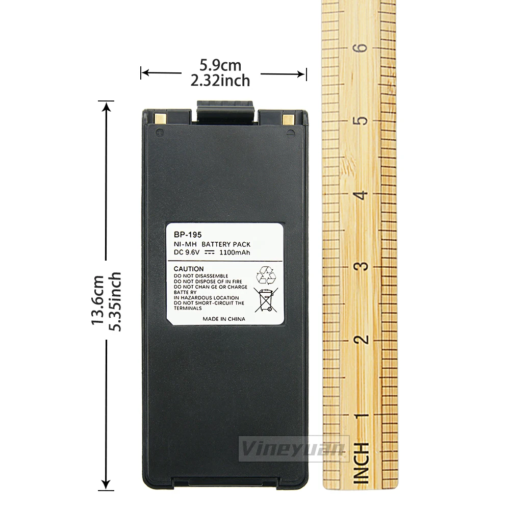Фото BP-195 NI-MH аккумулятор для ICOM IC-A4 IC-A4E IC-F3 IC-F3S IC-F4 IC-F4N IC-T2A IC-T2E IC-F4SW BP-196 FM-радио с авиапочтой №3
